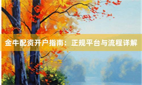 金牛配资开户指南：正规平台与流程详解